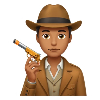 Smoking cigarette, holding gun sticker