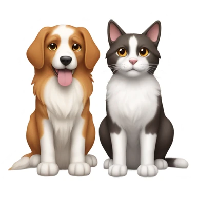 cat with dog sticker
