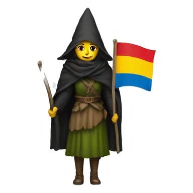 the witch with kurdistan flag sticker