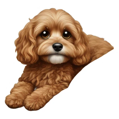 Cavapoo on a blanket. sticker