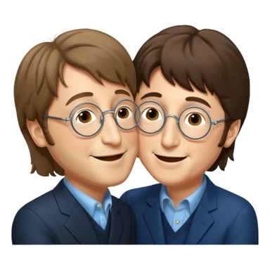 John Lennon kissing Paul McCartney sticker