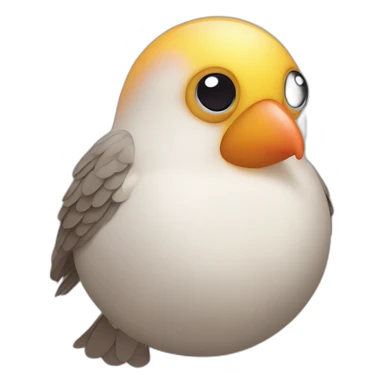 Bird on hidden camera called Birb with lovehearts and loveheart eyes sticker