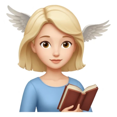 Dreamy, kind, empathetic — like they’re not fully grounded. woman flyingwith a book sticker