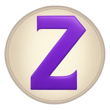 Purple z letter as a currency symbol sticker