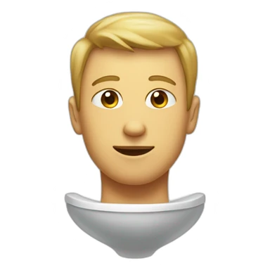 male head and neck sticking out of a toliet sticker