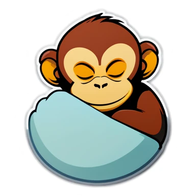 monkey sleepy sticker