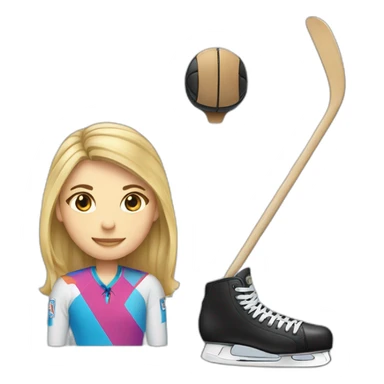 hockey player and figure skater sticker