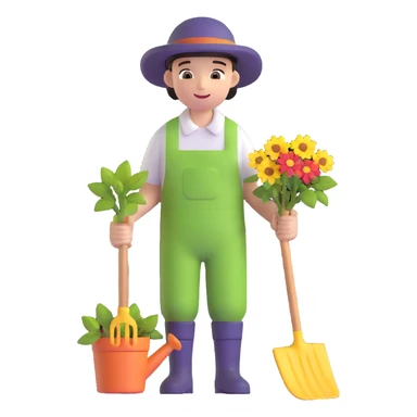 young white gardener sticker