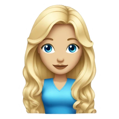 Blonde nightclub girl with blue eyes and long hair sticker
