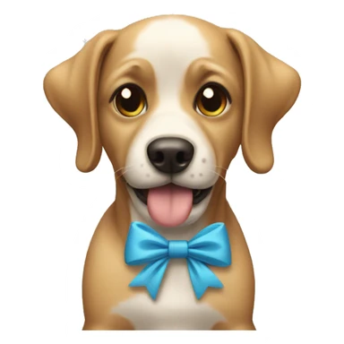 Dog with bows sticker
