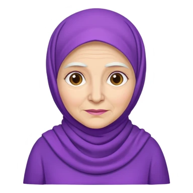 Bir baş örtülü mor kıyafetli  büyükanne sticker
