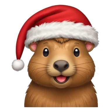 capybara wearing a santa hat sticker