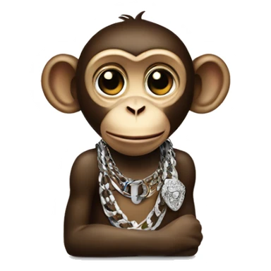 Monkey wearing chrome hearts jewelry sticker
