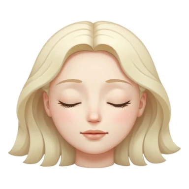 a face with closed eyes and a gentle, calming expression, radiating peaceful energy sticker