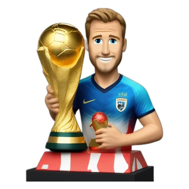 harry kane with world cup trophie sticker