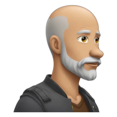 Bald bearded man wolf eclair sticker