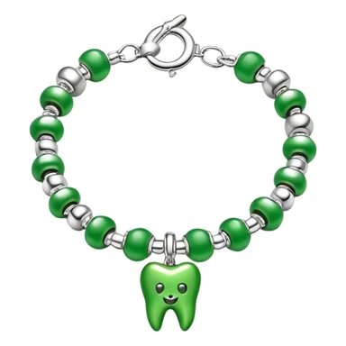 green bracelet with tooth charms sticker