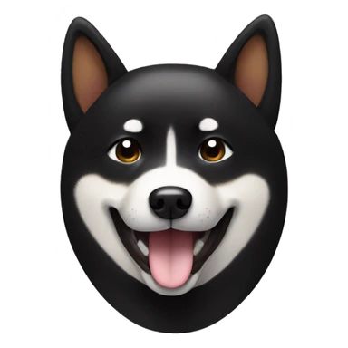 Black Shiba Inu winking face sticker
