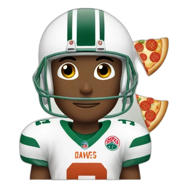 football player with pizza sticker