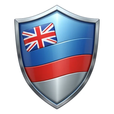 Shield with flag sticker