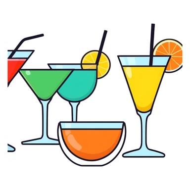 Cocktails with sunglasses  sticker