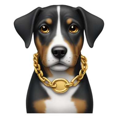 Dog with a gold chain sticker
