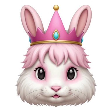 bunny with pink crown sticker