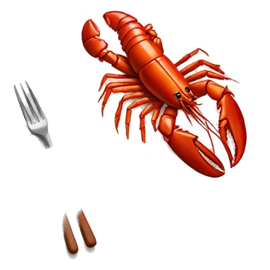 “Cooked red lobster with white rice on a plate, vibrant and simple.” sticker