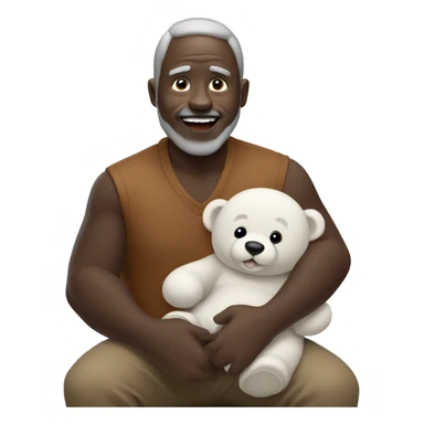 papa oso negro abrazando a osito blanco sticker