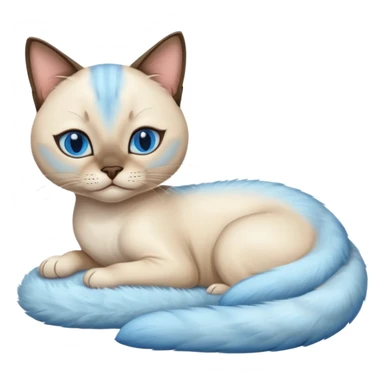 siamese cat laying down sleeping sticker
