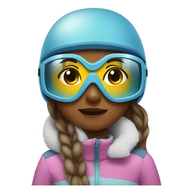 Girl on skis with goggles sticker