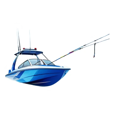 humanless icon showing water skis on the surface of the water, with ski ropes trailing behind. In the background, a boat fades into the distance, leaving a wake. The focus is on the skis gliding across the water. Transparent background highlights the thrill and speed of water skiing. sticker