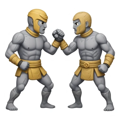 fight between two stone man  sticker