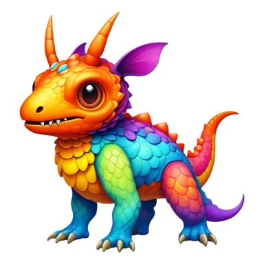 Randomly-colored colorful Fakémon-creature sticker