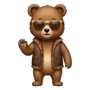 Bear whit Sun glass  sticker
