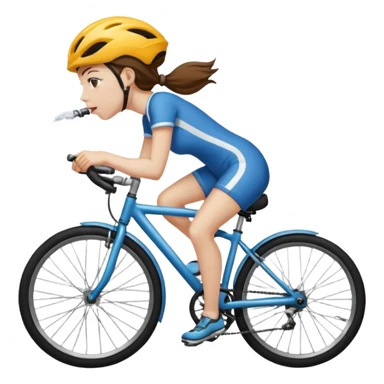 Girl snorting a bike sticker