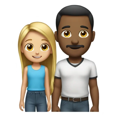 little girl with her dad sticker