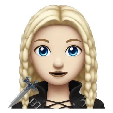 goth girl with blue eyes with dagger sticker