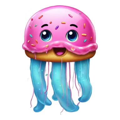 Jellyfish but its face is a donut sticker