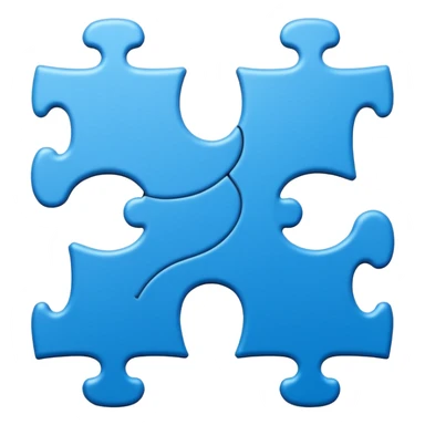 two puzzle pieces slightly separated sticker