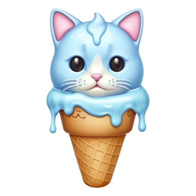 Melting cat ice cream  sticker