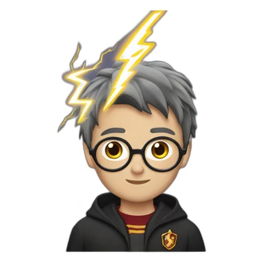 Harry potter with lightning scar sticker
