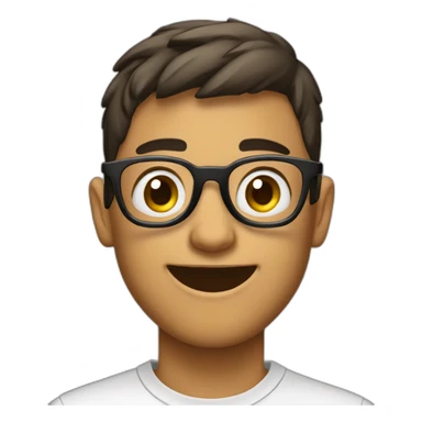 JOVEN DE 17 AÑO CON LENTES MIRANDO A LA CAMARA FIJAMENTE sticker