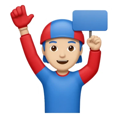 cheering sign sports in blue (#00A3E0) and red (#F9423A) sticker