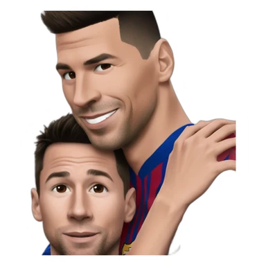 Ronaldo et messi qui se font un calin sticker