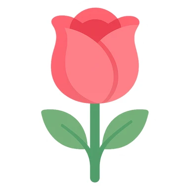 colored rose flower icon sticker