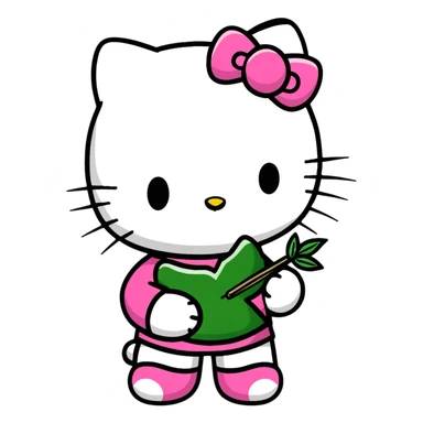 Hello kitty with weed sticker