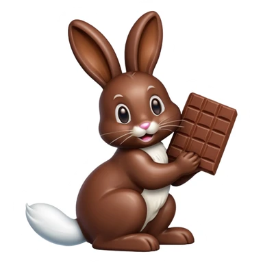 Chocolate Easter bunny with a bite taken out of its rear end sticker