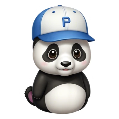 panda with baseball cap sticker