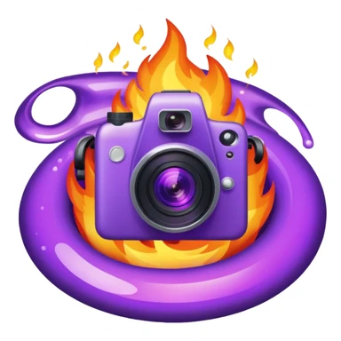 Glitter Fire Camera Purple sticker